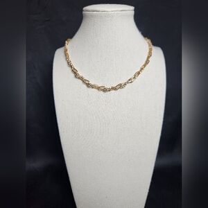 Ettika gold and crystal intertwined chain necklace